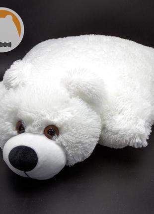 Подушка-іграшка плюшевий ведмедик, білий