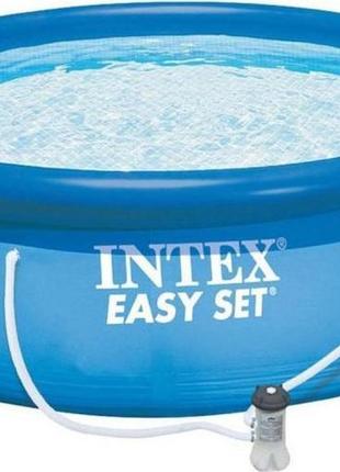 Надувний наливний сімейний басейн 366х76 см intex easy set 281...