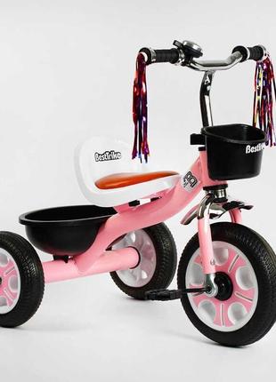 Велосипед триколісний lm-2633 "best trike" рожевий, колеса піна