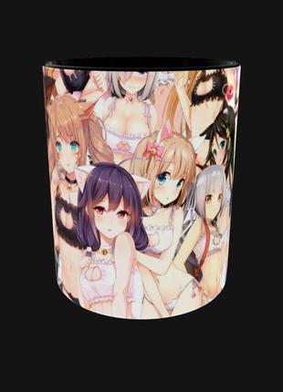 Чашка кружка аниме манга подарок неко девочки neko ахегао ахэгао ahegao (0482)
