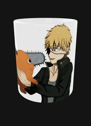 Чашка подарок кружка аниме человек бензопила (0545)