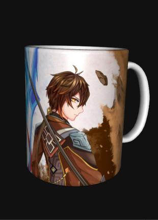 Чашка аніме геншин genshin impact дилюк і тарталья (0045)