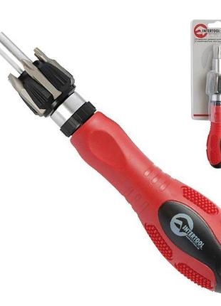 Викрутка реверсивна з комплектом насадок intertool ht-0408