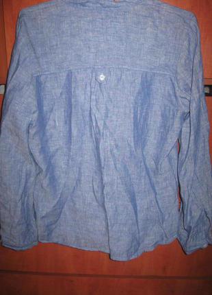 Блуза льон колір індиго3 фото