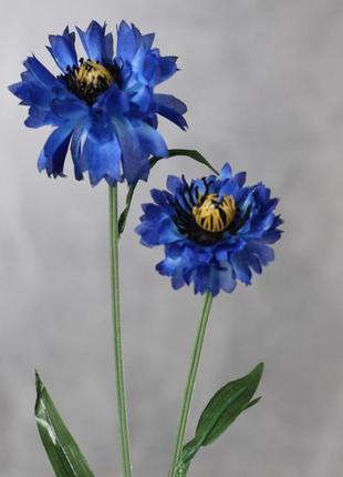 Искусственная ветвь, василек, цвет синий, 62 см. цветы премиум-класса, для интерьера, декора, фотозоны