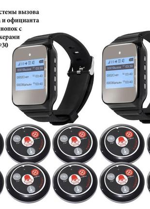 Комплект системи виклику кальянщика та офіціанта на 10 кнопок ...