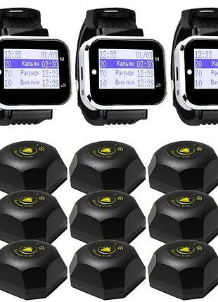 Комплект кнопок виклику 15шт: пейджер офіціанта p-06 та кнопка...