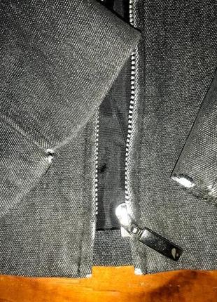 Серый джинсовый пиджак3 фото
