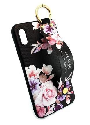 Чохол на iphone x, xs накладка flower rope case чорний