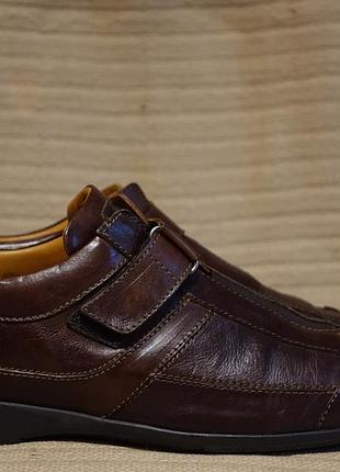 Красивые темно-коричневые кожаные спортивные полуботинки van bommel голландия 9 р.