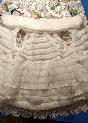 Шикарное нарядное платье с накидкой3 фото