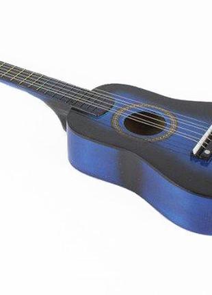 Іграшкова гітара з медіатором m 1 369 дерев'яна  (синій)1 фото