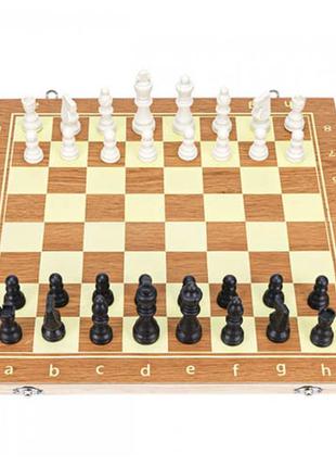 Настільна гра 3в1 шахи, шашки, нарди, 39х39см, дерево