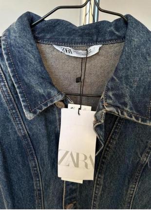 Платье джинсовое рубашка с длинным рукавом zara xs5 фото