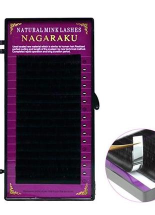Вії для нарощування на стрічці 11мм 0.07 с норкові чорні nagaraku