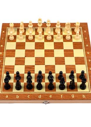 Настільна гра 3в1 шахи, шашки, нарди, 29х29см, дерево