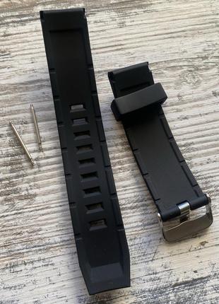 Силіконовий ремінець для годинника 22мм (чорний колір)2 фото