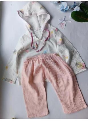 Туника муслин пляжное пончо рубашка с капюшоном брюки джоггеры