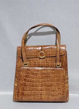 Вінтажна шкіряна сумка nella з крокодила