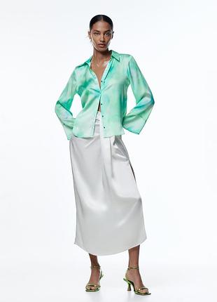 Блуза сатинова вільного крою "zara"