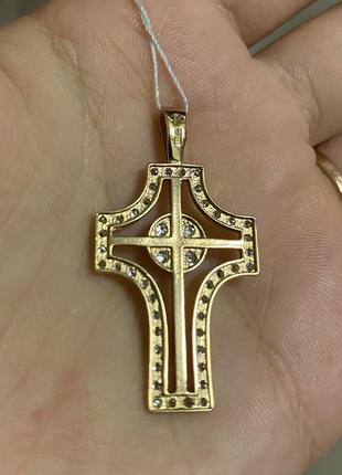 Золотий хрест з камінням5 фото