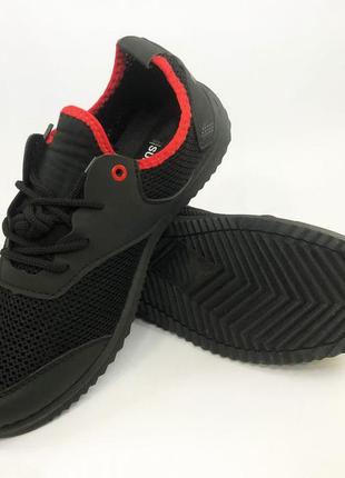 Мужские кроссовки из сетки 44 размер. летние мужские кроссовки текстиль. модель 12843. mx-715 цвет: черный3 фото