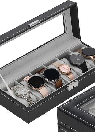 Скринька (органайзер) для зберігання годинника springos 31.5 x 11 x 8 см ha1053