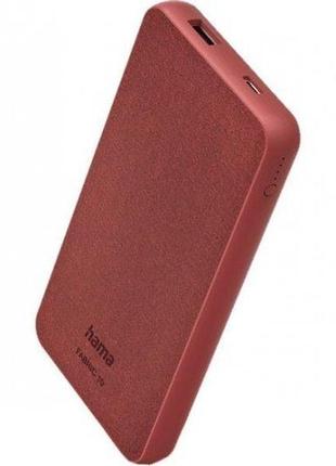 Повербанк hama power bank fabric 10-10000 mah li-pol+type-c ch...