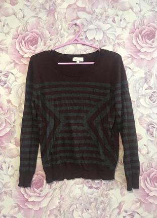 Свитер бордовый размер м 7% шерсти linea