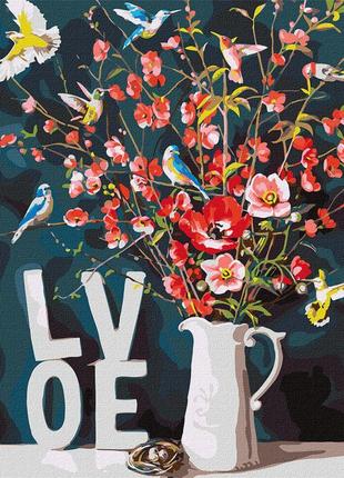 Картина за номерами "з любов'ю" ©ira volkova" kho3119 ідейка 40х50см