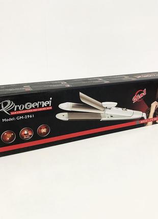 Щипцы утюжок для волос gemei gm-2961, стайлер для завивки, прибор для завивки волос, утюжок3 фото