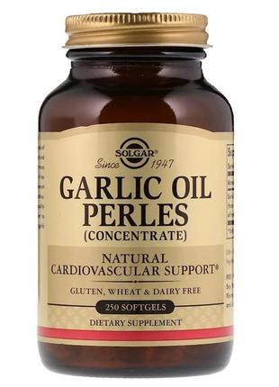 Часникова олива, garlic oil perles concentrate, solgar, 250 ге...