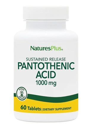 Пантотенова кислота (b5), 1000 мг, natures plus, 60 таблеток1 фото