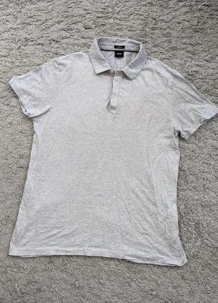 Поло hugo boss, coton linen,  size l(slim fit), підійде на м, вміст льону 16%, плечі 42 підпахви 53 довжина 684 фото