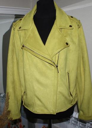Куртка лимон 🍋 экозамш косуха4 фото