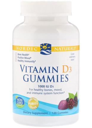 Вітамін d3, 1000 мо, смак ягід, nordic naturals, vitamin d3, 1...