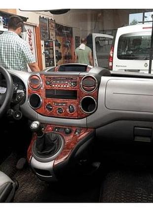 Накладки на панель (декор панелі) peugeot partner tepee 2008-2018 рр. великий комплект