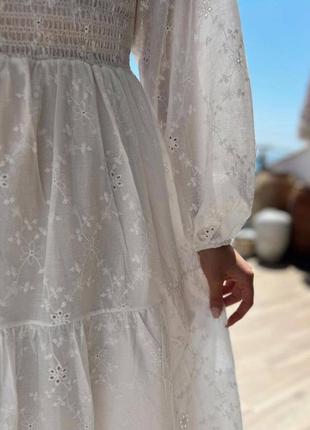 Жіноча обʼємна сукня максі з відкритими плечима, з довгими об'ємними рукавами, довге плаття, сарафан4 фото