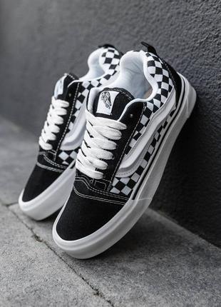 Чоловічі текстильні кеди в стилі vans ванс венс підліткові унісекс чорні чорно-білі венси ванси 36-45