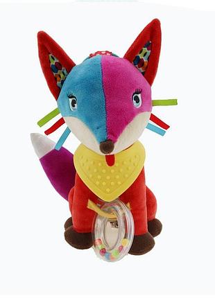 Мягкая погремушка-подвеска wd210260 с прорезывателем лиса