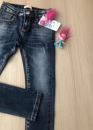 Джинсики брюки штани дівчинка  мікі маус осінь зима 20202 фото