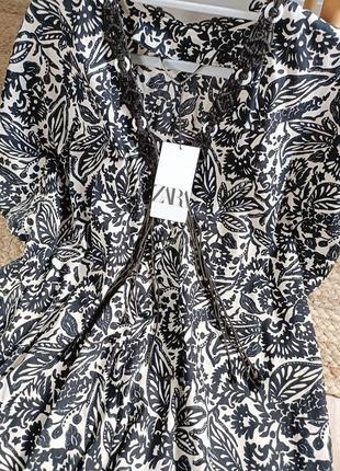 Хлопковое платье с орнаментом от zara, размер l-3xl*2 фото