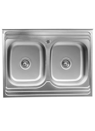 Кухонна мийка з нержавіючої сталі platinum сатин 8060d (0,7/18...