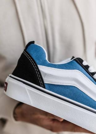 Мужские кеды в стиле vans black blue ванс венс подростковые унисекс синие черные венсы вансы замша текстиль 36-455 фото