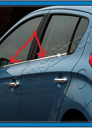 Хром молдинг скла (оконтовка вікна) hyundai i20 (хендай ай 20), неірж 4 шт.)