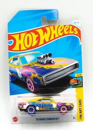 Машинка hot wheels металлическая коллекционная 70 dodge charger rt mattel новинка