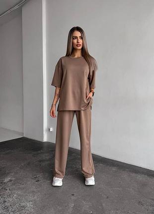 Женский летний брючный костюм палаццо повседневный прогулочный