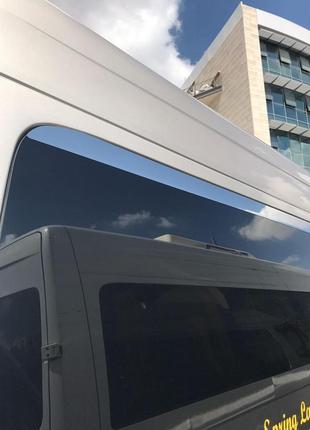 Хром молдинг скла на спринтер 906 (mercedes sprinter 906) 8 шт. база лонг/екстралонг. неірж.