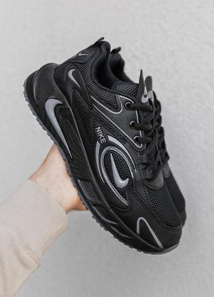 Мужские весенние кроссовки в стиле nike standings найк черные эко-кожа сетка весна-лето ( 40-44 ) ntr364