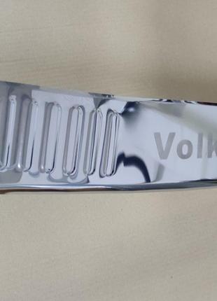 Накладка на задний бампер volkswagen t5/ t6 (фольксваген т5/ т6) загиб, . carmos неірж. 134 см